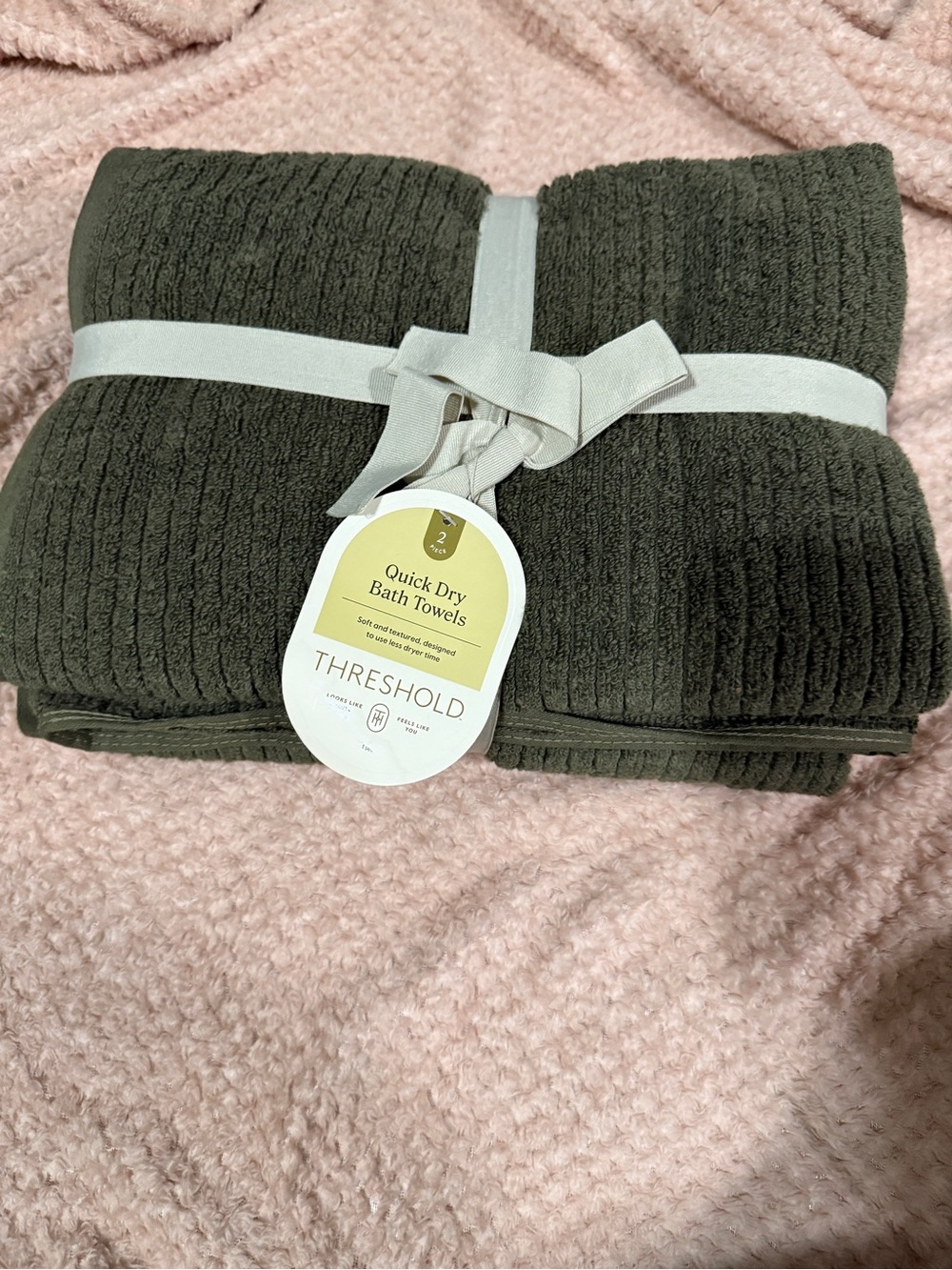 Threshold Quick Dry Bath Towels - Olive